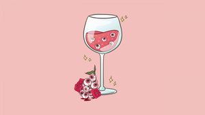 Weirdcore, Aesthetic, Wine, Pastel background, Baby pink, 4K wallpaper
