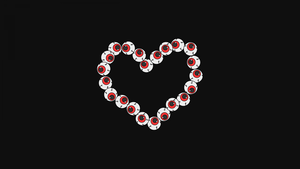 Love heart, Weirdcore, Eyes, Dark background, 4K wallpaper