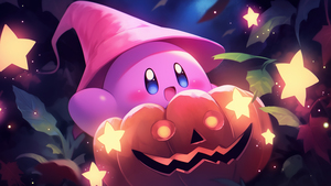 Kirby, Halloween Pumpkin, Halloween night, Halloween party, 4K wallpaper