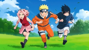 Sasuke Uchiha, Naruto Uzumaki, Sakura Haruno, 4K wallpaper