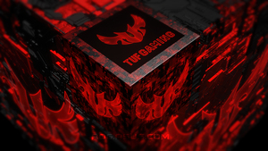 ASUS TUF Gaming, 3D cube, 3D background, Red abstract, Futuristic, Dark red, 4K wallpaper