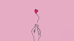 Finger heart, Pink background, Minimalist, Pink Heart, K-pop, 4K wallpaper