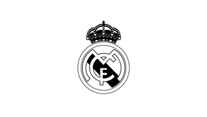 Real Madrid CF, Logo, Black and White, Football club, Spanish, 4K wallpaper