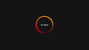 AMD Ryzen, Dark background, Minimal logo, 4K wallpaper
