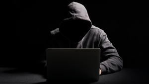 Hacker, Hacking, Hooded Man, Laptop, Dark background, 4K wallpaper