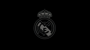 Real Madrid CF, Minimalist, Logo, Spanish, Football club, Black background, 4K wallpaper