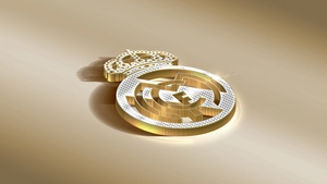 Real Madrid CF, Golden, Logo, Spanish, Football club, 4K wallpaper