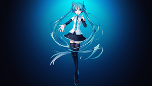 Hatsune Miku, Deep blue, Japanese girl, Anime girl, 4K wallpaper