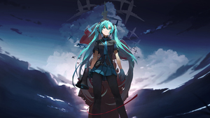 Hatsune Miku, War, Japanese girl, Anime girl, 4K wallpaper