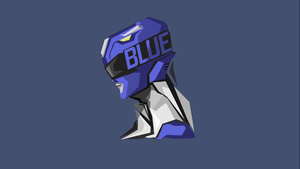 Power Rangers, Blue background, Minimal art, 4K wallpaper