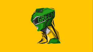Power Rangers, Yellow background, Minimal art, 4K wallpaper