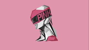 Power Rangers, Pink background, Minimal art, 4K wallpaper