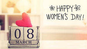 March 8th, Womens Day, Red heart, 4K wallpaper