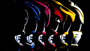 Power Rangers, Superheroes, TV series, Black background, 4K wallpaper