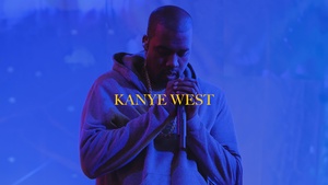 Kanye West, Live concert, Blue background, American rapper, 4K wallpaper