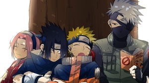 Sakura Haruno, Sasuke Uchiha, Naruto Uzumaki, Kakashi Hatake, 4K wallpaper
