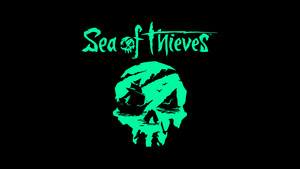 Sea of Thieves, AMOLED, Video Game, Skull, Black background, 4K wallpaper