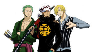 Roronoa Zoro, Trafalgar Law, Sanji, One Piece, 4K wallpaper