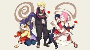 Boruto: Naruto the Movie, Character art, Sakura Haruno, Sarada Uchiha, Hinata Hyuga, Himawari Uzumaki, Boruto Uzumaki, 4K wallpaper