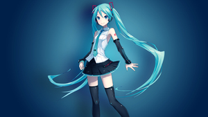 Anime girl, Hatsune Miku, Japanese girl, Blue aesthetic, 4K wallpaper
