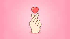 Finger heart, Pink aesthetic, Red heart, K-pop, 4K wallpaper