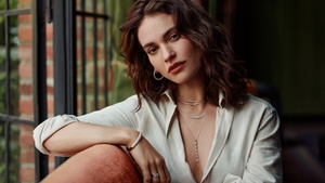 Lily James, English actress, 4K wallpaper