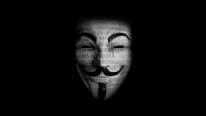 Anonymous, Hacker, Mask, Black background, AMOLED, 4K wallpaper