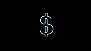 Dollar, Neon sign, Black background, AMOLED, 4K wallpaper