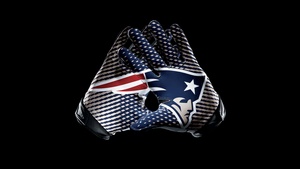 New England Patriots, Gloves, Black background, Logo, Football team, NFL team, AMOLED, 4K wallpaper