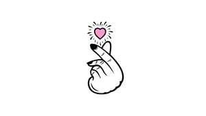 Finger heart, Minimalist, Pink Heart, White background, South Korean, K-pop, 4K wallpaper