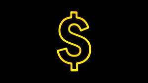 Dollar, Neon light, AMOLED, Neon sign, Black background, 4K wallpaper