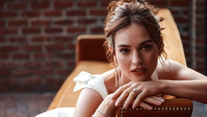Lily James, Closeup, Portrait, 4K wallpaper