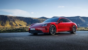 Porsche Taycan GTS, 2024, Red cars, 4K wallpaper