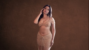 Tamanna Bhatia, Brown background, 2024, Indian actress, 4K wallpaper