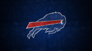 Buffalo Bills, American football team, Logo, Blue background, NFL team, 4K wallpaper