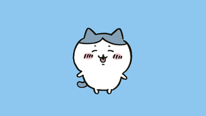 Hachiware, Chiikawa, Nanka Chiisakute Kawaii Yatsu, Adorable, Cute cartoon, Blue background, 4K wallpaper