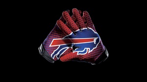 Buffalo Bills, Gloves, Black background, NFL team, American football team, AMOLED, 4K wallpaper