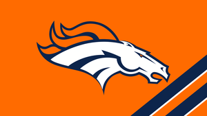 Denver Broncos, Minimalist, Orange background, Miles Mascot, Logo, 4K wallpaper