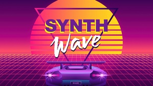 Synthwave, Outrun, Grid lines, Sunset, 4K wallpaper