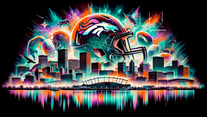 Denver Broncos, American football team, NFL team, Dark background, AI art, 4K wallpaper