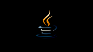 Java, Logo, Programming language, Black background, AMOLED, 4K wallpaper