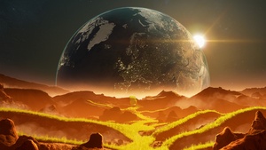 Digital Art, Landscape, Planet Earth, Surrealism, Rocky Mountains, 4K wallpaper