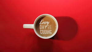 Coding, Coffee cup, Red background, Coder, 4K wallpaper