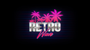 Retrowave, AMOLED, Black background, Pink aesthetic, Palm trees, 4K wallpaper