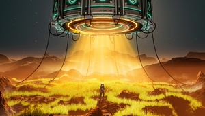 Alien, UFO, Astronaut, Earth, Digital Art, 4K wallpaper