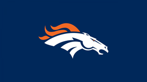 Denver Broncos, Minimal logo, American football team, NFL team, Blue background, Miles Mascot, 4K wallpaper