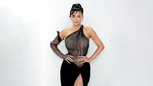 Kylie Jenner, American celebrities, American socialite, White background, 4K wallpaper