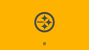 Pittsburgh Steelers, Yellow background, American football team, NFL team, Minimal logo, 4K wallpaper