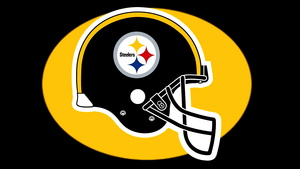Pittsburgh Steelers, Helmet, American football team, NFL team, Black background, 4K wallpaper