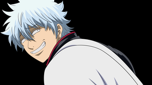 Gintoki Sakata, Black background, Gintama, 4K wallpaper